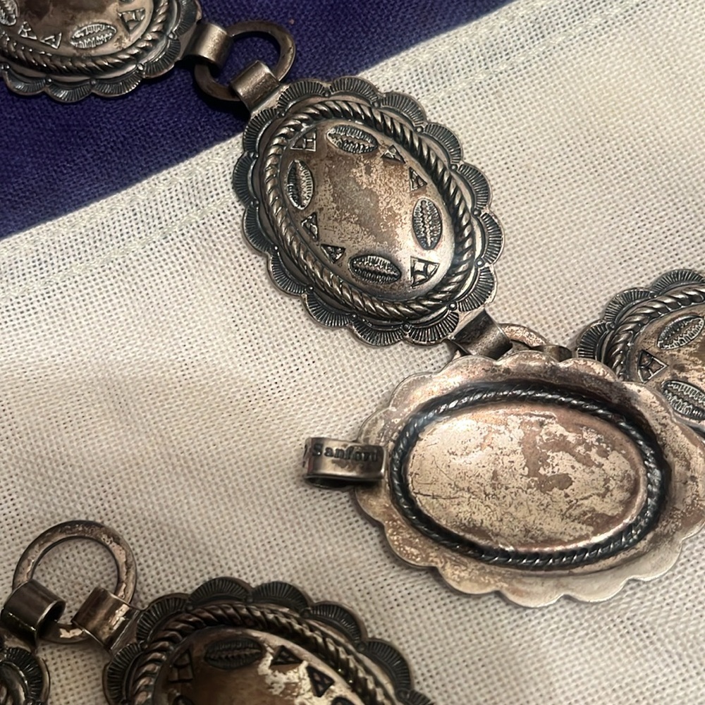 Vintage Concho Coin Link Belt - Gold Metal - Picture 8 of 8
